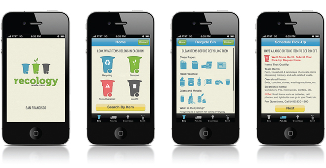 Recology App Screens
